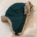Women’s Green Trapper Hat with Faux Fur Trim Photo 0