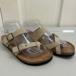 White Mountain Footbeds Women's Gracie 7 M Tan Suede Strappy Comfort Sandals NEW Photo 1
