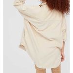 Aerie Offline Women Shirt M Beige Corduroy Quarter Zip Shacket 100% Cotton Photo 4