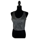 Bermans Vintage Leather Lace Black Crop Tank Women's Size Medium Photo 1