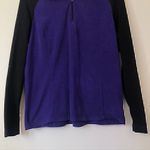 Columbia Purple Black Colorblock 1/4 Zip Quarter Zip Fleece Sweatshirt Top Large Photo 2