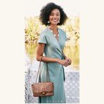 Patricia Nash Lorenza Distressed Vintage Croc Metallic Gold Handbag Purse Crossbody Chain $149 New, No tags Measurement in pics Photo 4