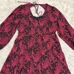 Torrid  Burgundy Paisley Tea Length Clip Dot Open Back A-Line Dress Plus Size 1X‎ Photo 7