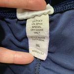 Finesse Gown Maxi Dress‎ 2X Rhinestone Embellished Velvet Square Neck Navy Blue Photo 7