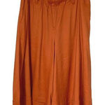 Lane Bryant ‎ Womens High Rise Ramie Blend Cropped Wide Leg Pants Rust Size 14/16 Photo 0