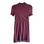 Monteau Los Angeles Swiss Dot Short Sleeve Dress with Necktie – Size Medium Purple Photo 5