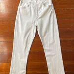 AGOLDE Riley High Rise Straight Crop Raw Hem Jeans in Blurred White - Sz 29 Photo 7