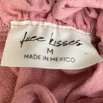 Free Kisses Rose Blush Pink Croptop Blouse Size Medium Ruffled Sleeves and Waist Photo 7