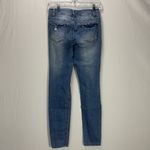 Blue Spice Distressed Mid Rise Tapered Leg Light Wash Jeans Size 3 Photo 4