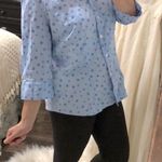 Covington  blue polka dot button down top size 18W Photo 0