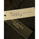 Talbots  Grace Fit Sweater Size 10P Black Silver Wool Lined Ruffled Trim NWT Photo 7