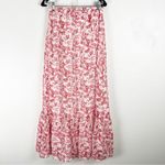 Lulus  Sweetly Blooming Ivory Floral Lined Tiered Maxi Skirt, Size Medium Photo 1