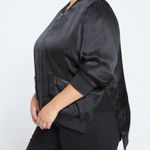 Universal Standard Satin Bomber Jacket - Black - S (14-16) Photo 2