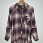 BDG Urban Outfitters NWT Brendan High Low Hem Button Front Flannel Shirt Size XS Photo 1