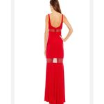 Mac Duggal  Sheer Mesh Panel Sheer Detail Column Gown size 12 red UB Photo 4