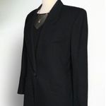 Vintage ILGWU JH Collectibles Black Wool 1 Button Blazer Pockets Shoulder Pads 8 Photo 1