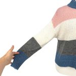 Rebecca Minkoff Kendall Colorblock Sweater Pink Ivory Blue Size XS Photo 5