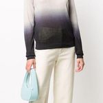 Theory Navy Linen Sweater Small Ombre Crew Neck Sag Harbor Lightweight Knit Photo 10