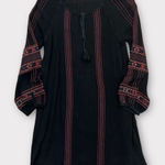 Miss Me Tunic Dress Sz S Embroidered Aztec Print Long Sleeve Boho Peasant Photo 0