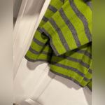 Lands' End  Size M Green Gray Stripe Long Sleeve Turtleneck Top Stretch Soft Photo 1