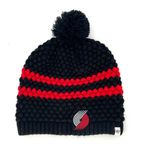 47 Brand  Trail Blazer Black and Red Striped Knit Pom Women’s  Beanie Photo 0