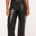 Abercrombie & Fitch 90s Straight Ultra High-Rise Leather Abercrombie Pants Photo 0