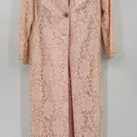 Vintage 80s Pink with Ivory Lace 2 Piece Set Dress & Long Jacket Beaded READ Photo 0