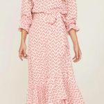 Hill House NEW  Mirabel Maxi Wrap Skirt Pink Spaced Floral Poly Crepe XL Photo 0