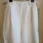 Sophisticated White Pinstripe Belted Vest and Shorts Size M Photo 3
