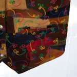 Vintage Genuine Leather Embroidered Patchwork Vest Women's Medium Tan Photo 2