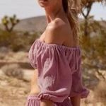 Savannah Morrow  the Label mauve crop top long sleeve gauze XS S Photo 0