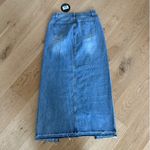 White Fox Boutique  - Take My Picture Denim Maxi Skirt in Blue Photo 2