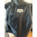 Women's Vintage Rallee trenchcoat Black Leather Trim Coat Size S Black Photo 4