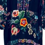 Johnny Was Mabel Silk Embroidered Tunic Dress XL Black Multicolor Floral Photo 10