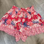 Angie Red and Pink Floral Shorts. Size small Photo 1