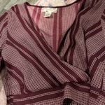 Band of Gypsies  Burgundy and ivory Wrap style Top size M Photo 11