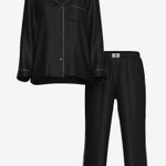 Victoria's Secret  Glazed Satin Shine Long Pajama Set - Black - Size S / Regular Photo 0