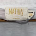 Nation Ltd Womens Puff Sleeves V-Neck Slub Pima Cotton Long Sleeve Top White XS Photo 4