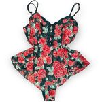 Victoria's Secret  Gold Label Floral Teddy Lingerie Bodysuit Ruffle Size M Vintage Photo 0