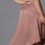 Anthropologie By Faux Leather Satin One Shoulder Asymmetric Midi Dress Size 10 Photo 1