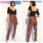 Wilfred  Aritzia Funk Glossy Vinyl Faux‎ Leather Trouser Pants Sz 4 Rustique Photo 1