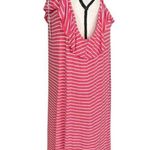 Max Studio NWT  Red Striped Cold Shoulder Sundress Size L Photo 2