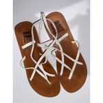 Billabong  Crossing Sandals Women's Size 9  Tan Braided White Strappy Flat Flip M Photo 3