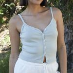 Brandy Melville John Galt Green Zelly Button Tank Top Photo 0