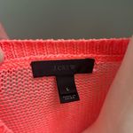 J.Crew neon orange linen knit pullover sweater oversized L/XL Photo 5