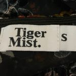 Tiger Mist  Black Paisley Floral Sheer Velvet Velour Long Sleeve Crop Top Size S Photo 4