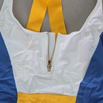 U.S. Polo Assn. Women's Watermill Racer Back One Piece Swimsuit Blue Photo 3