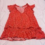 Wallflower Red Floral Women's Blouse Orange Size L Photo 0
