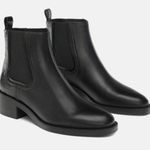 ZARA  Leather Chelsea Ankle Boots Black Size 6.5/37 NEW Photo 0