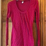 BKE  Long Sleeve Hot Pink Burnout Small Photo 0
